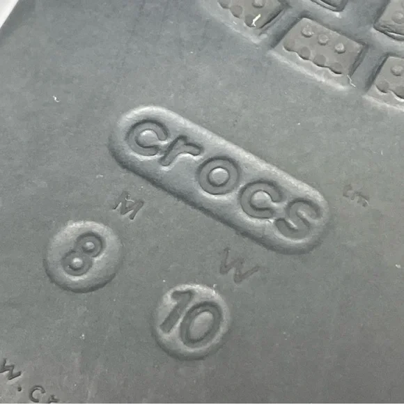 CROCS Flip Flops Mens 9 Womens 11 Black/White Bayaband Logo ligheweight comfy - Picture 6 of 9